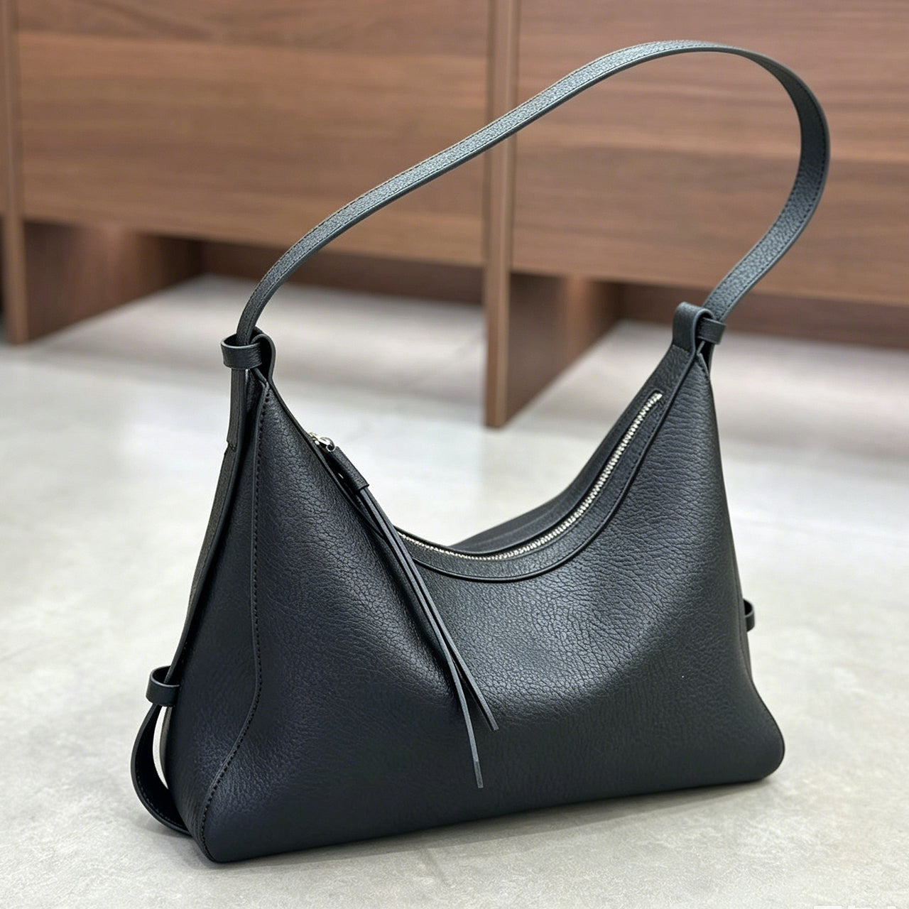 [PD1165] Top-Grain Cowhide Leather Hobo Bag, Large Capacity Genuine Leather Shoulder Bag PD1165