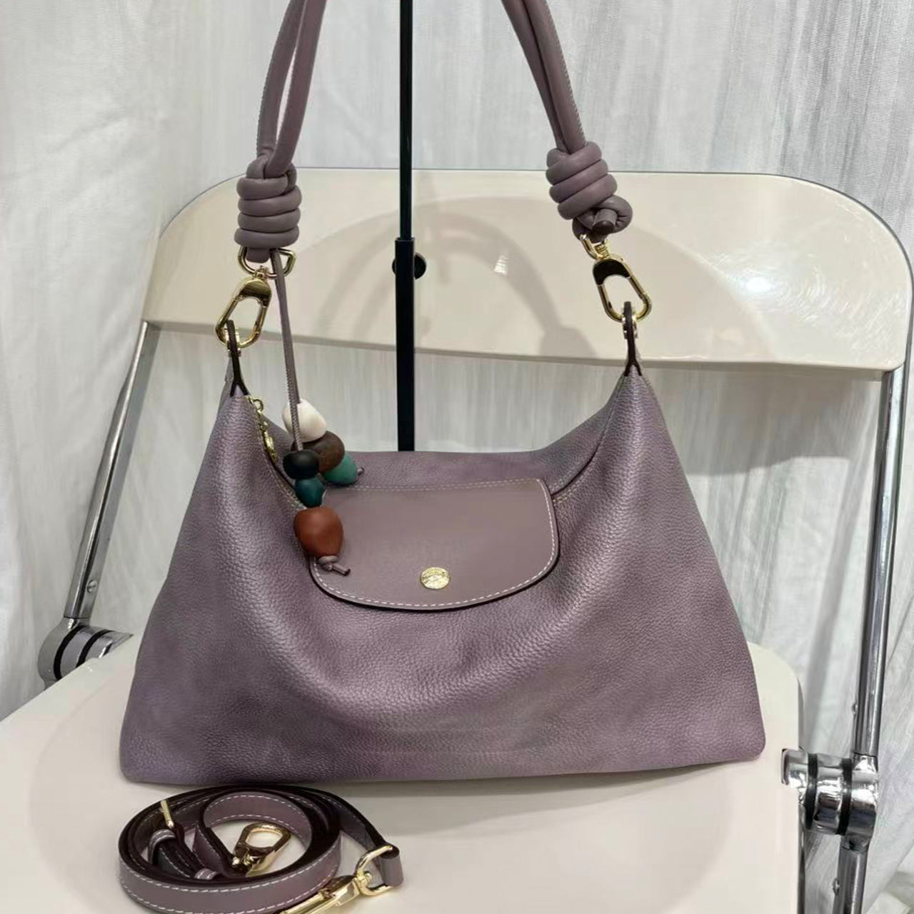 [PD1167] Cowhide Leather Convertible Shoulder/Crossbody Bag PD1167