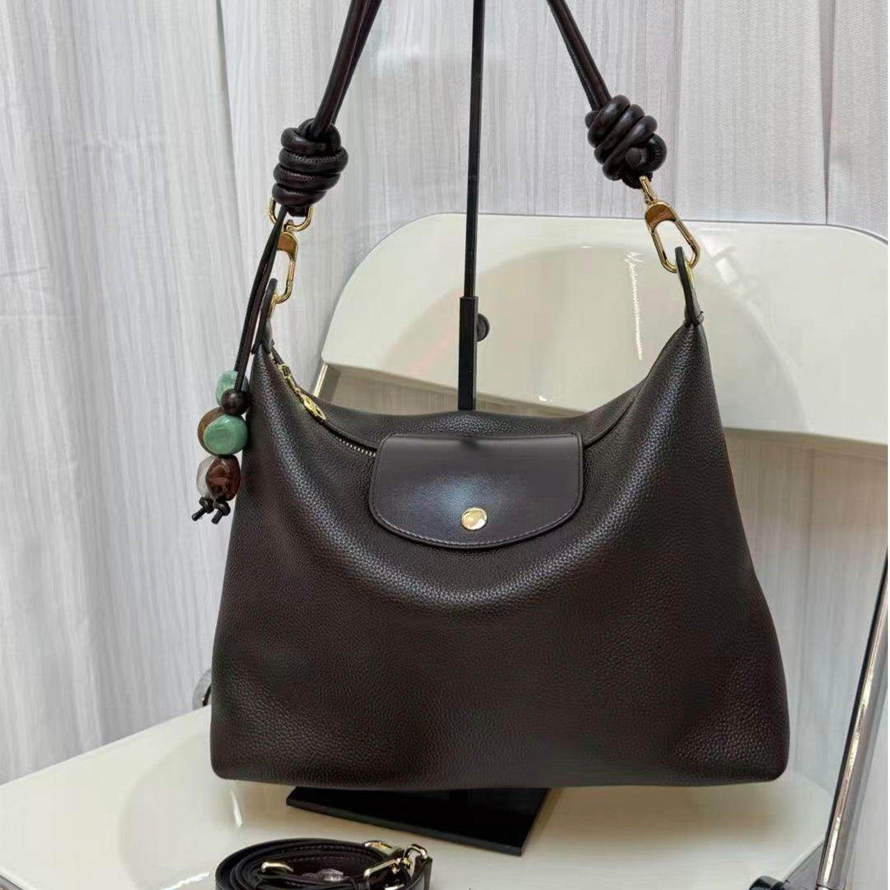 [PD1167] Cowhide Leather Convertible Shoulder/Crossbody Bag PD1167