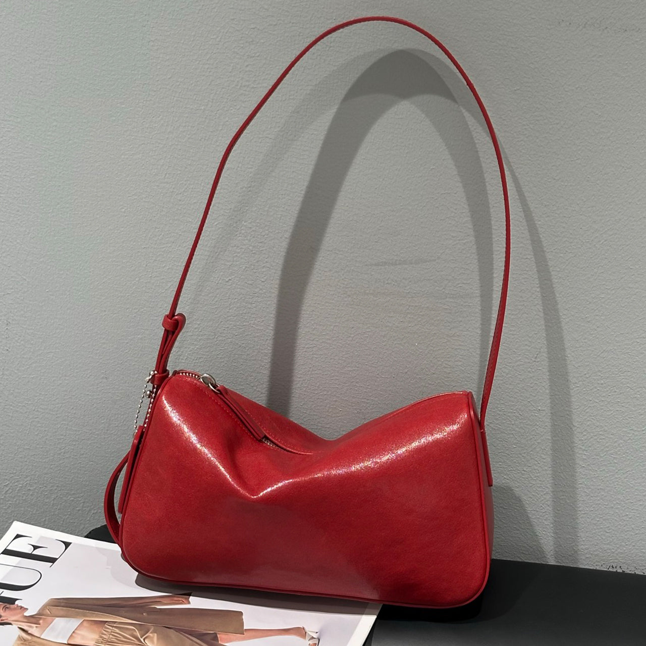 [PD1169] Washed Vegetable-Tanned Top-Grain Cowhide Leather Shoulder & Crossbody Sling Bag for Women PD1169