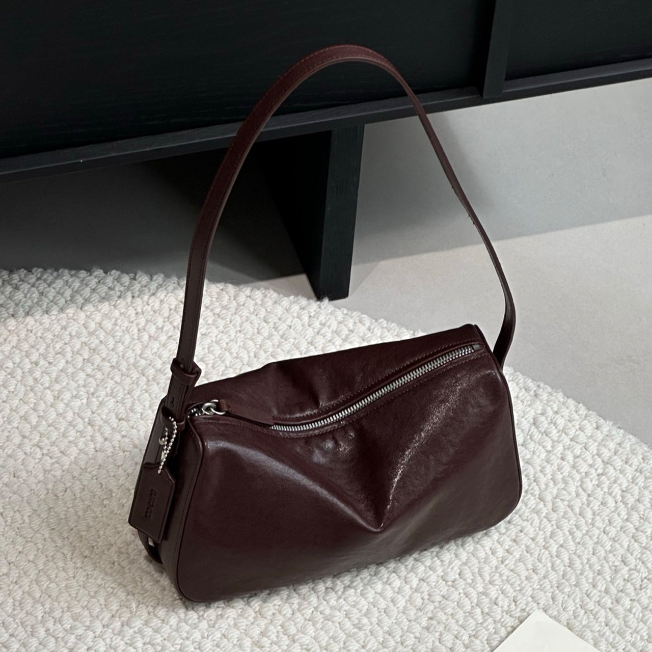 [PD1169] Washed Vegetable-Tanned Top-Grain Cowhide Leather Shoulder & Crossbody Sling Bag for Women PD1169
