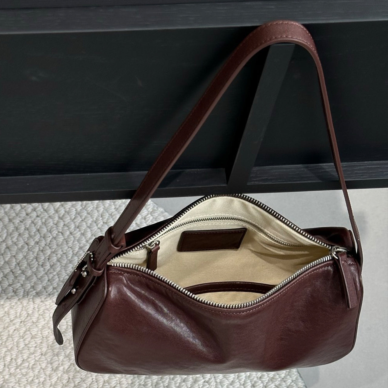 [PD1169] Washed Vegetable-Tanned Top-Grain Cowhide Leather Shoulder & Crossbody Sling Bag for Women PD1169