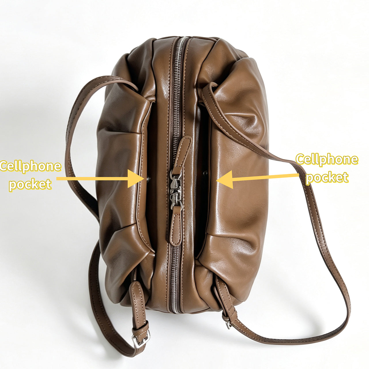 [PD1171] Sheep Leather Bowling Bag for Women – Large Capacity Shoulder Bag with Cloud Silhouette PD1171