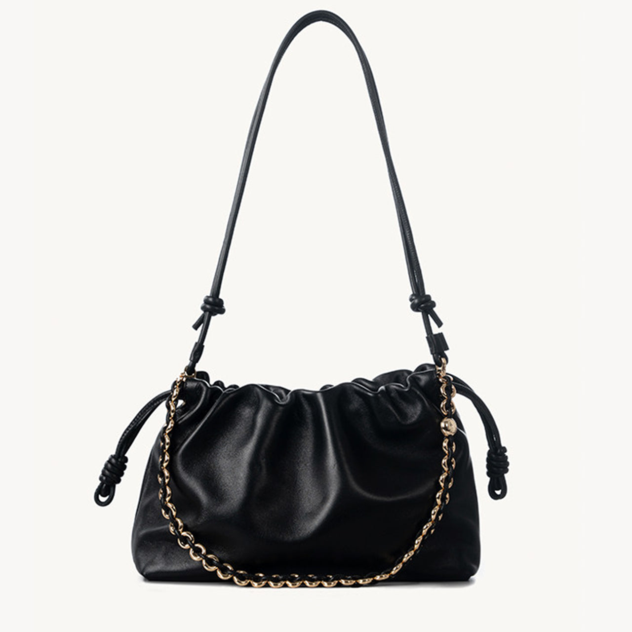 [PD1173] Sheep Leather Dumpling Shoulder & Crossbody Bag – Large Capacity, Cloud-Style Design PD1173