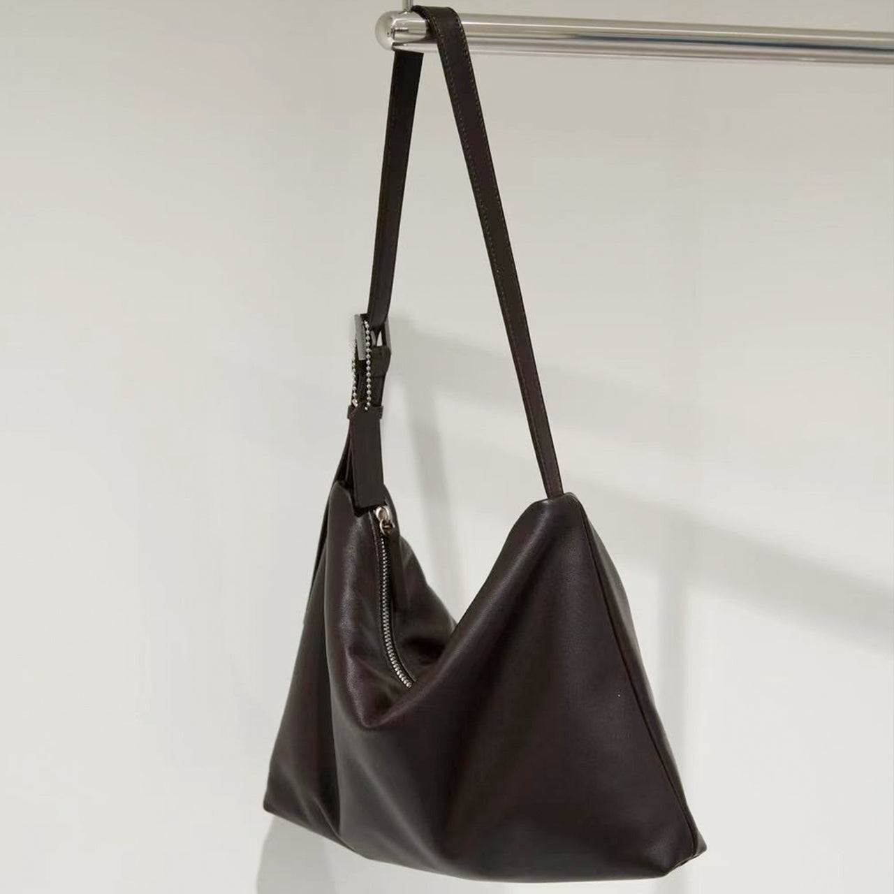 [PD1176] Top-Grain Sheep Leather Tote Shoulder & Crossbody Bag PD1176