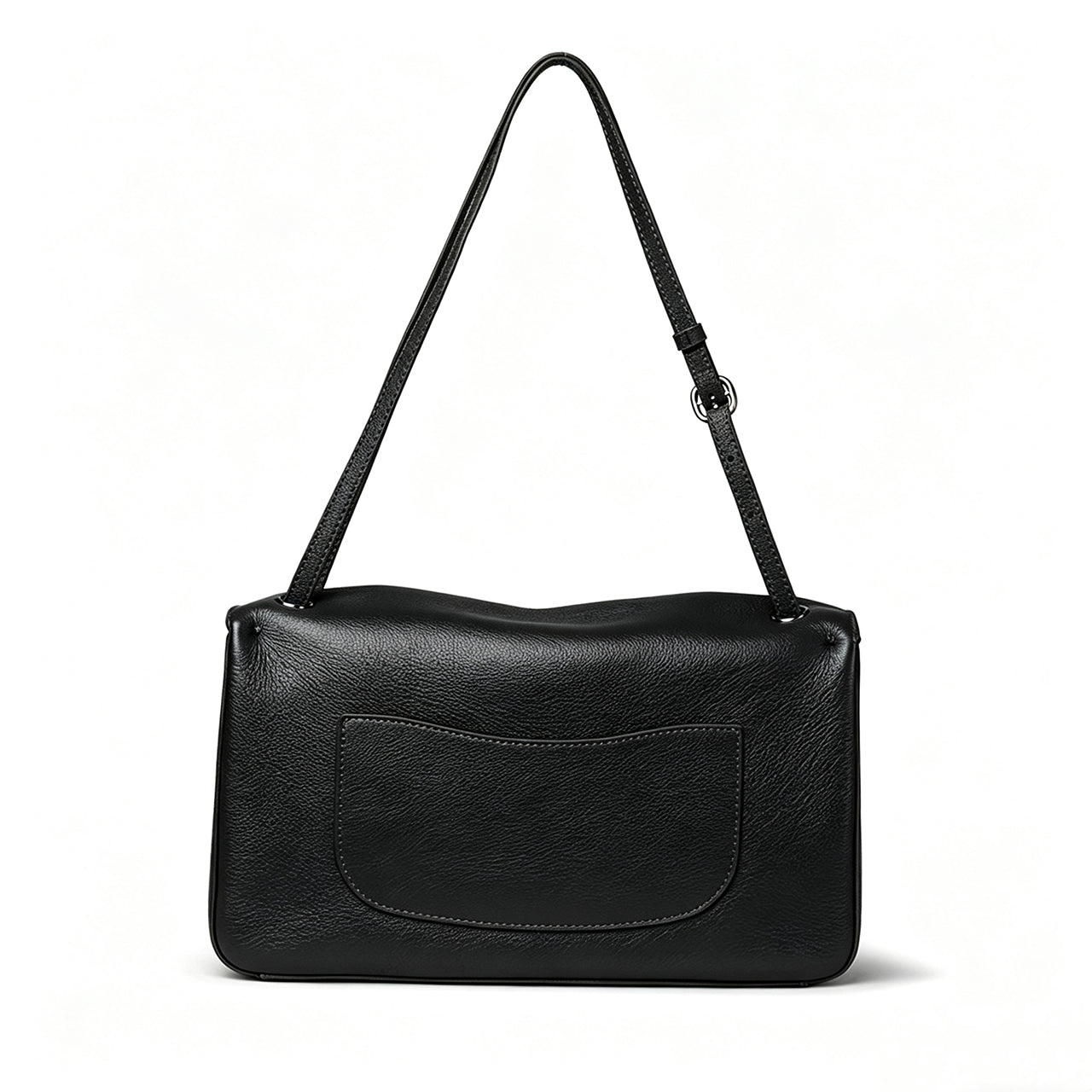 [PD1177] Women's Full Grain Leather Flap Shoulder & Crossbody Bag, Large Capacity, Togo Leather PD1177