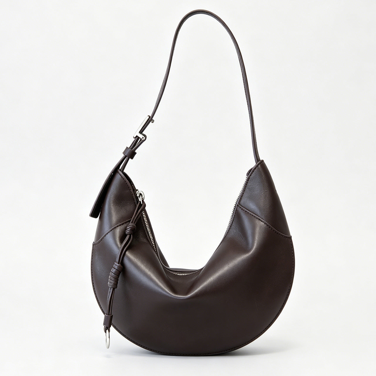 [PD1181] Women's Top-Grain Sheep Leather Crescent Shoulder & Crossbody Bag – Large Capacity, Lightweight PD1181