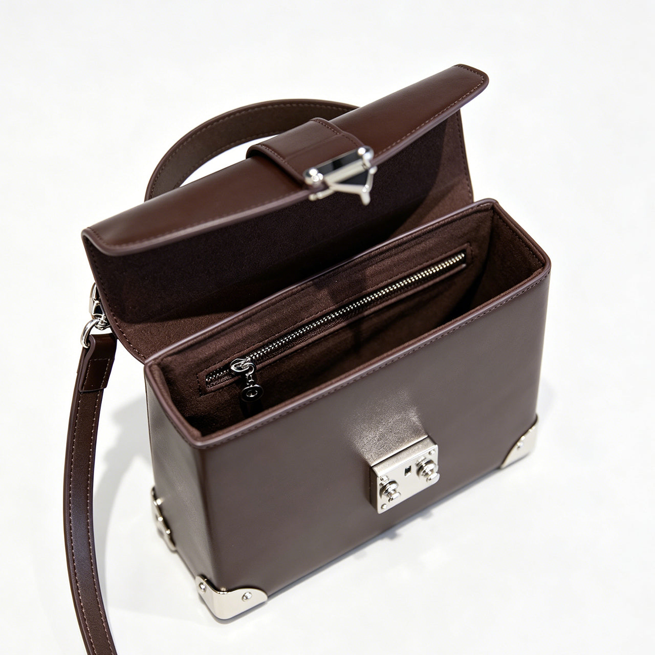 [PD1186] Women's Waxed Cowhide Leather Top-Handle Flap Bag – Convertible to Shoulder & Crossbody with Adjustable Strap, Structured Silhouette PD1186