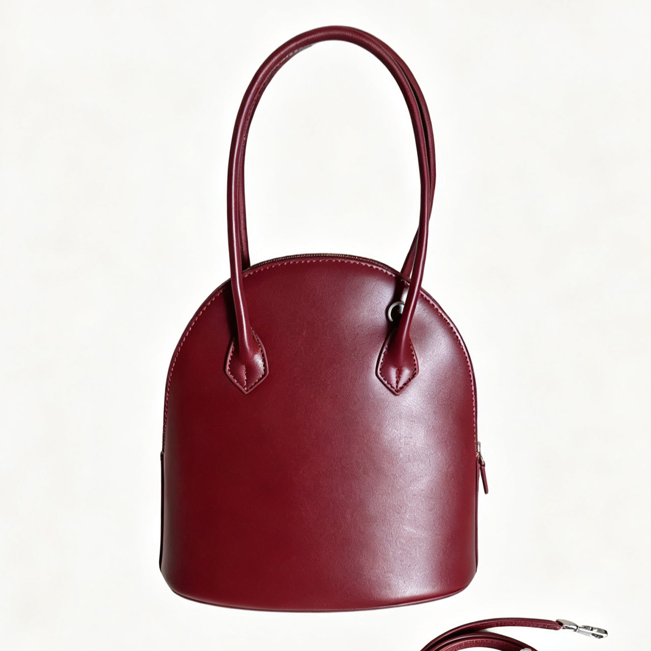 [PD1188] Original design handmade Hass box calf Elongated Shell Top Handle full grain Leather Bag PD1188