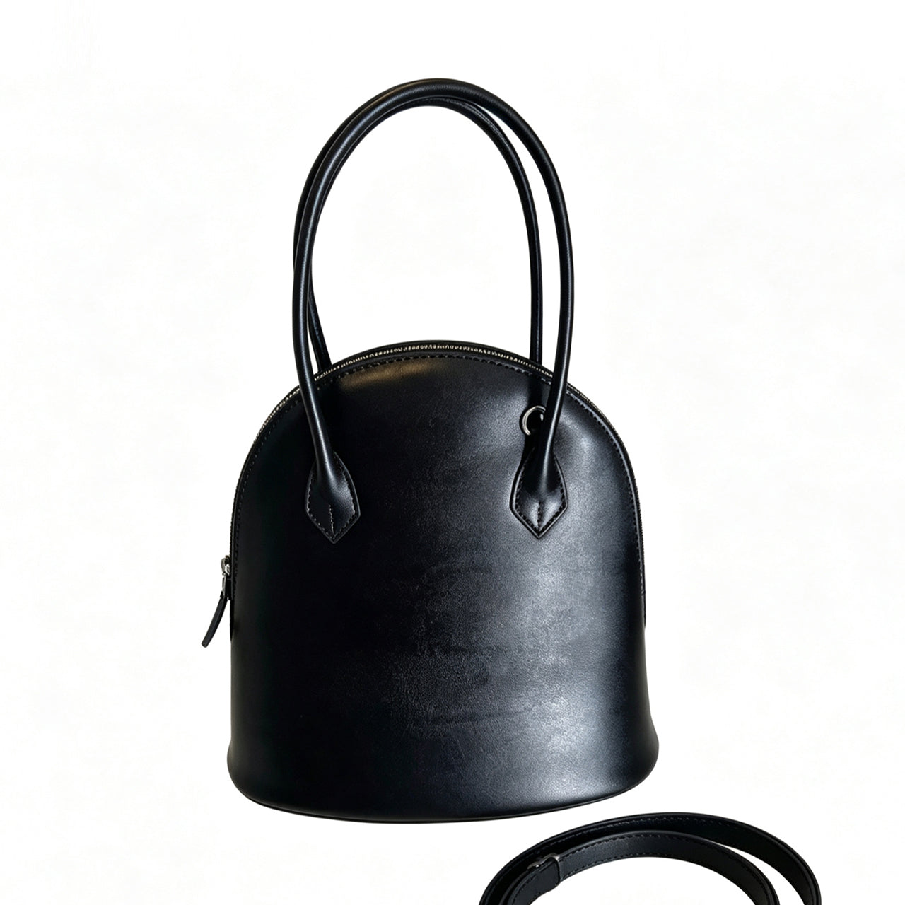[PD1188] Original design handmade Hass box calf Elongated Shell Top Handle full grain Leather Bag PD1188