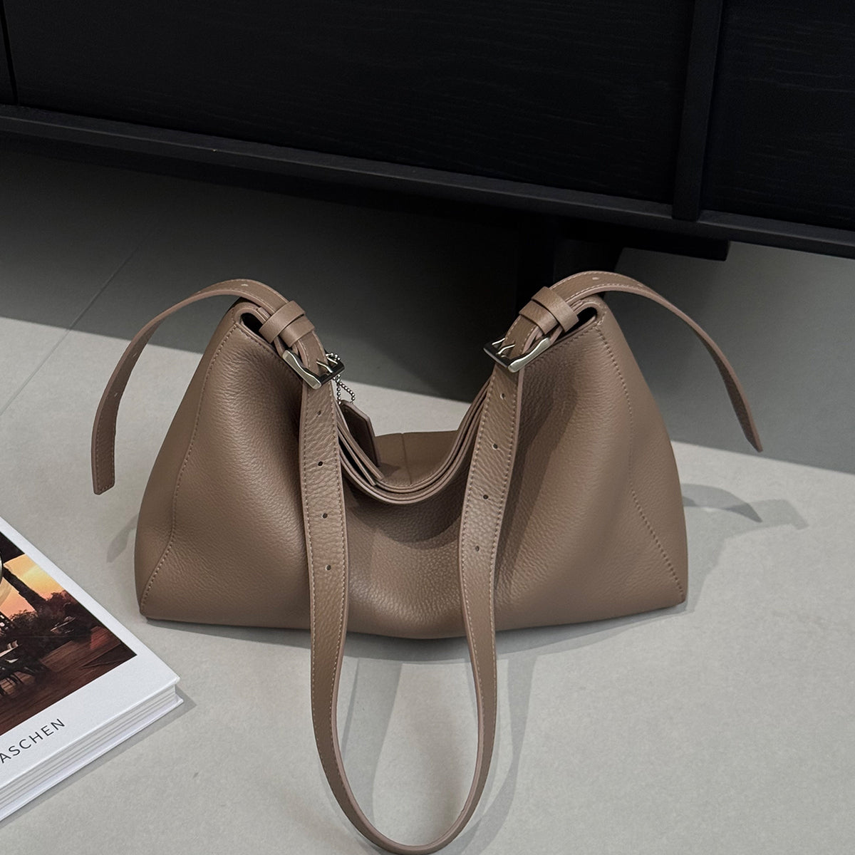 [PD1192] Women's Soft Deer-Grain Top-Grain Cowhide Leather Tote Bag & Hobo Bag – Shoulder, Crossbody & Sling Bag PD1192