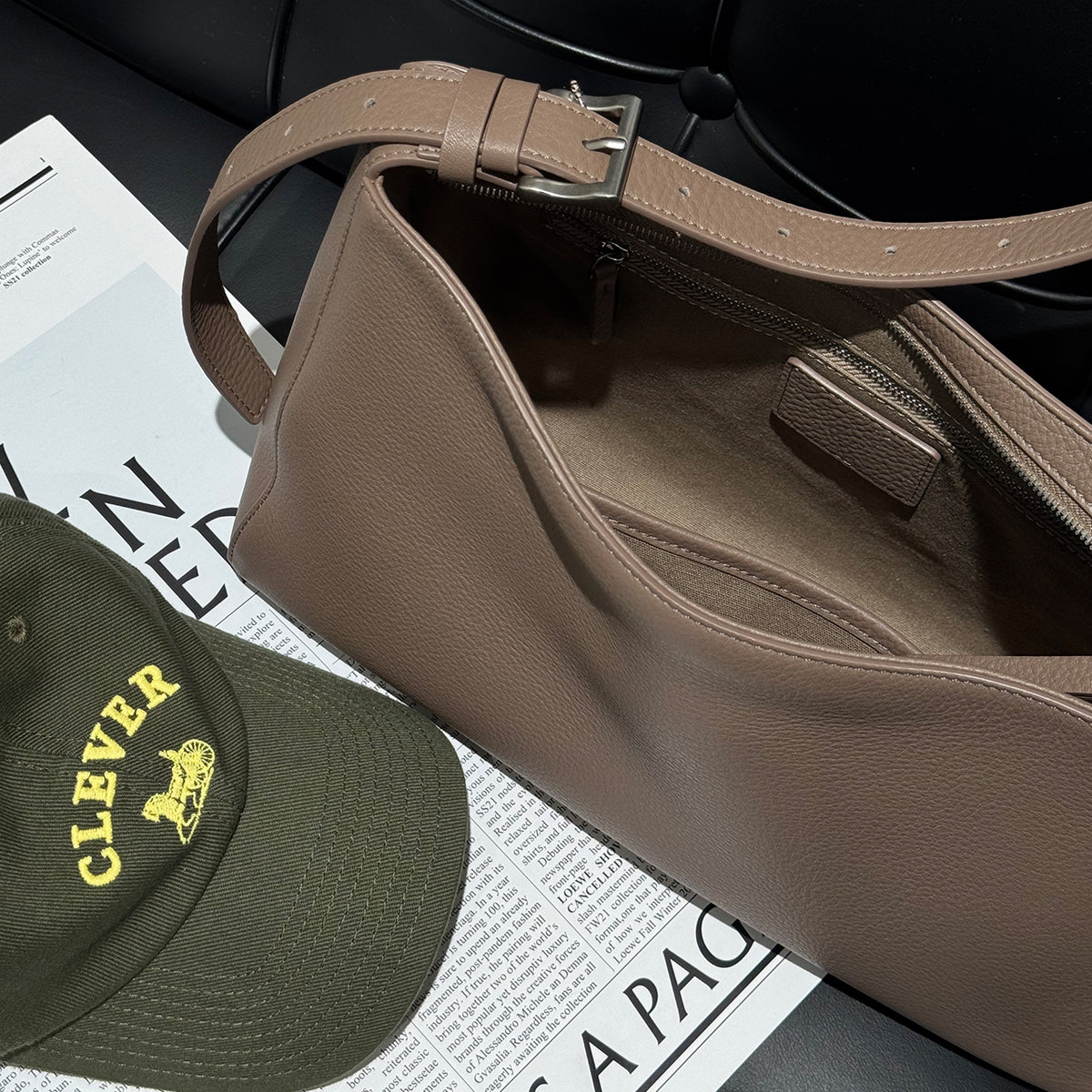 [PD1192] Women's Soft Deer-Grain Top-Grain Cowhide Leather Tote Bag & Hobo Bag – Shoulder, Crossbody & Sling Bag PD1192