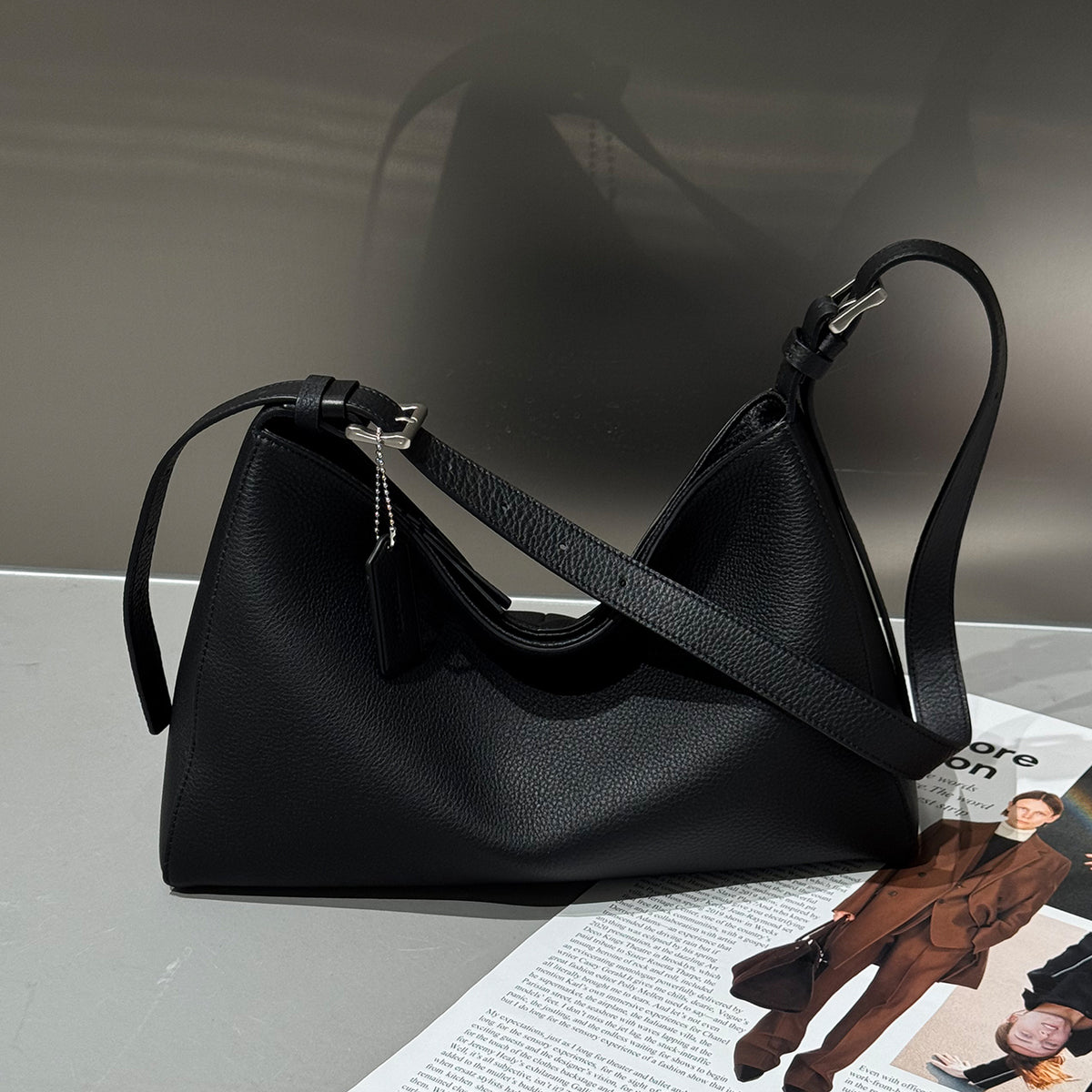 [PD1192] Women's Soft Deer-Grain Top-Grain Cowhide Leather Tote Bag & Hobo Bag – Shoulder, Crossbody & Sling Bag PD1192