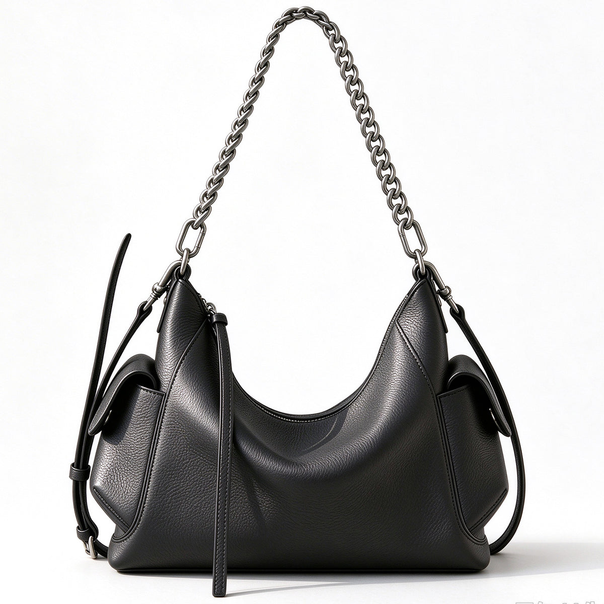 [PD1209] Women's Soft Deer-Grain Top-Grain Cowhide Leather Hobo Bag – Shoulder, Crossbody & Sling Carry PD1209