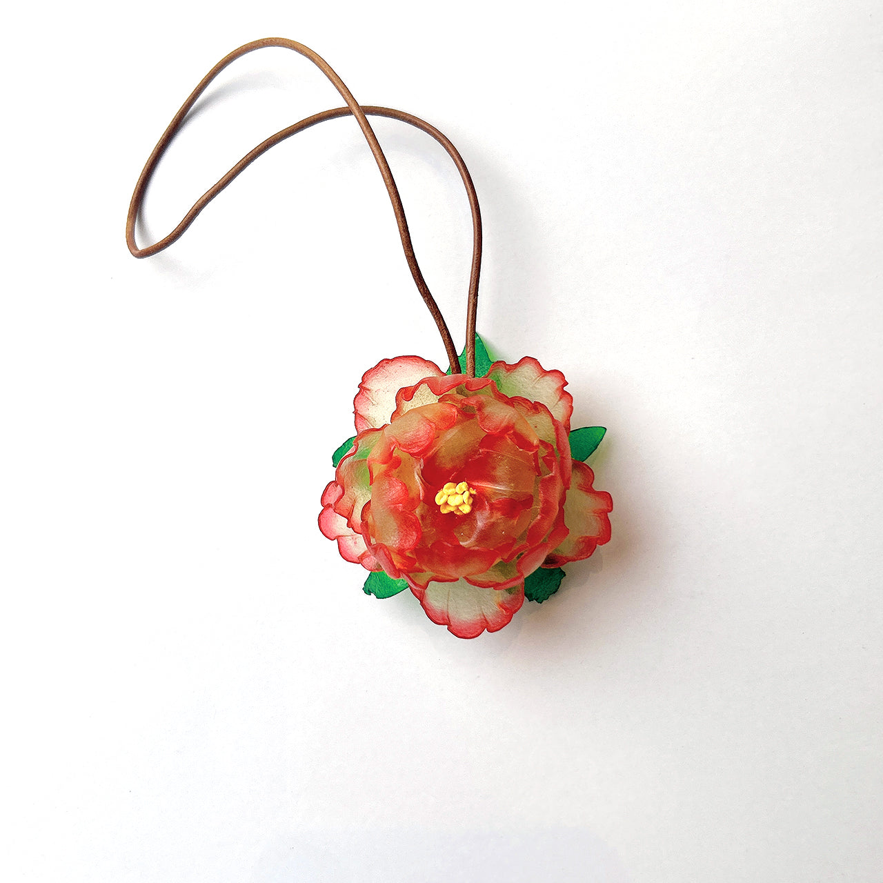 [ PZ0017] Rare-finds Handmade Full Cowhide Shadow Puppet - Lotus Flower Ornament/Pendant PZ0017