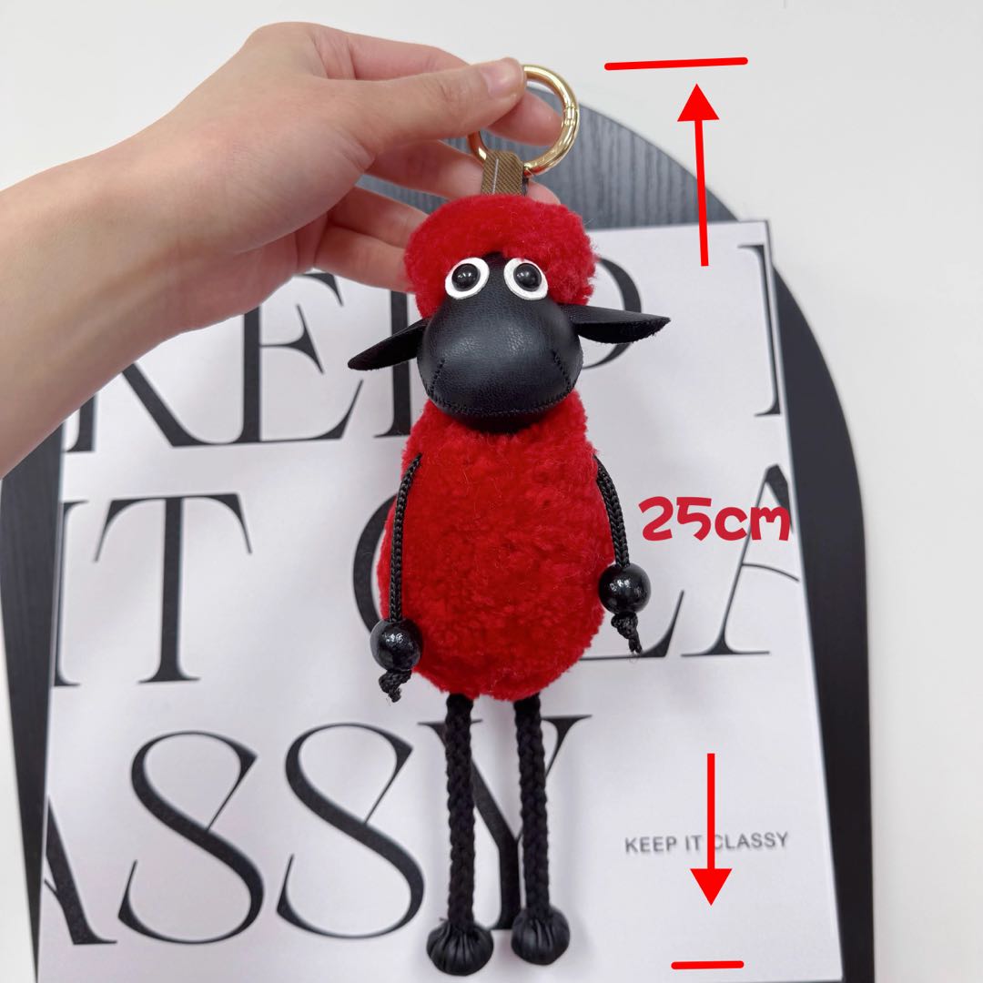 [PZ0020] Length 25cm real hair handmade sheep bag charm Imported lamb wool PZ0020
