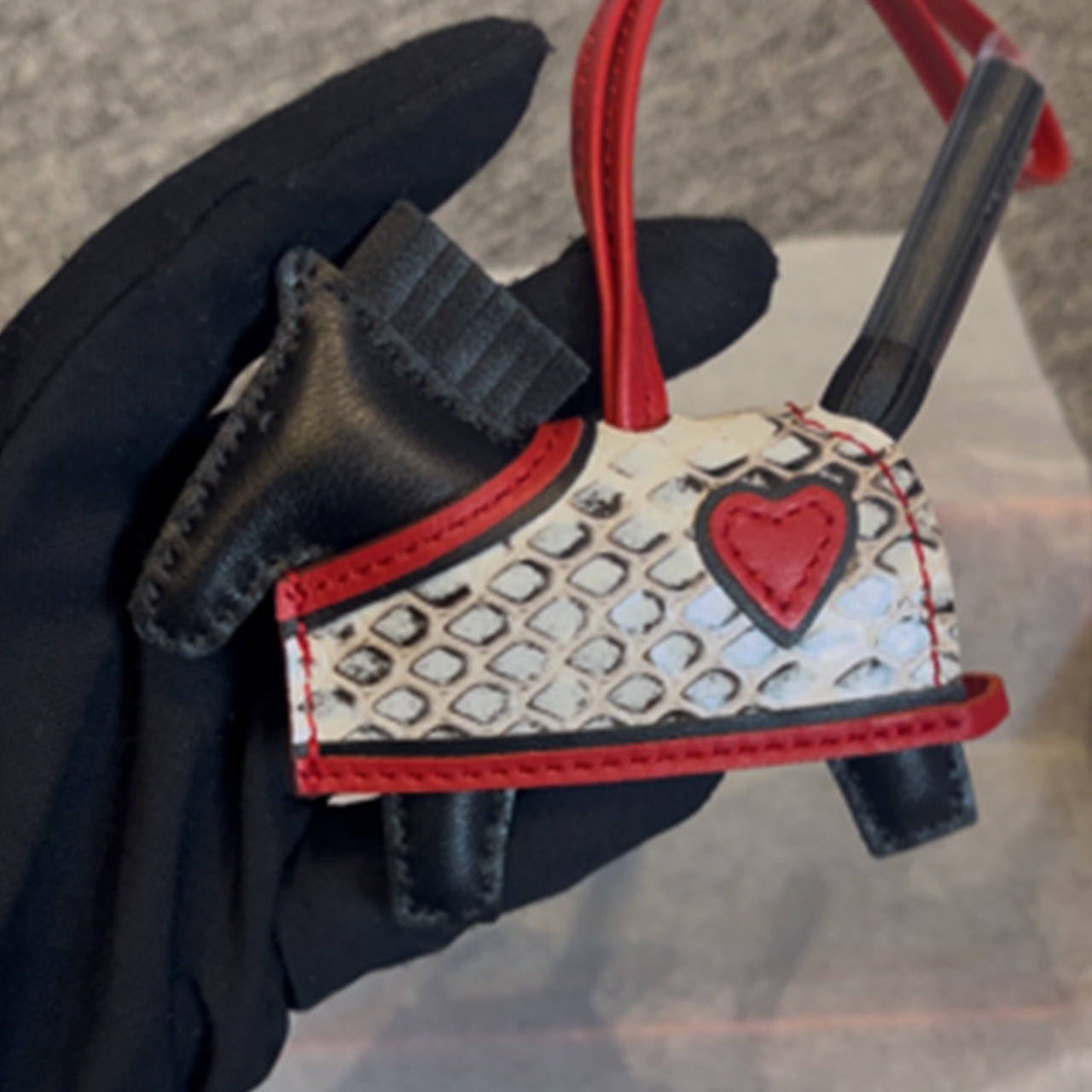 [PZ1072] Luxury handmade genuine crocodile leather genuine snakeskin Horse charm for bag full leather PZ1072