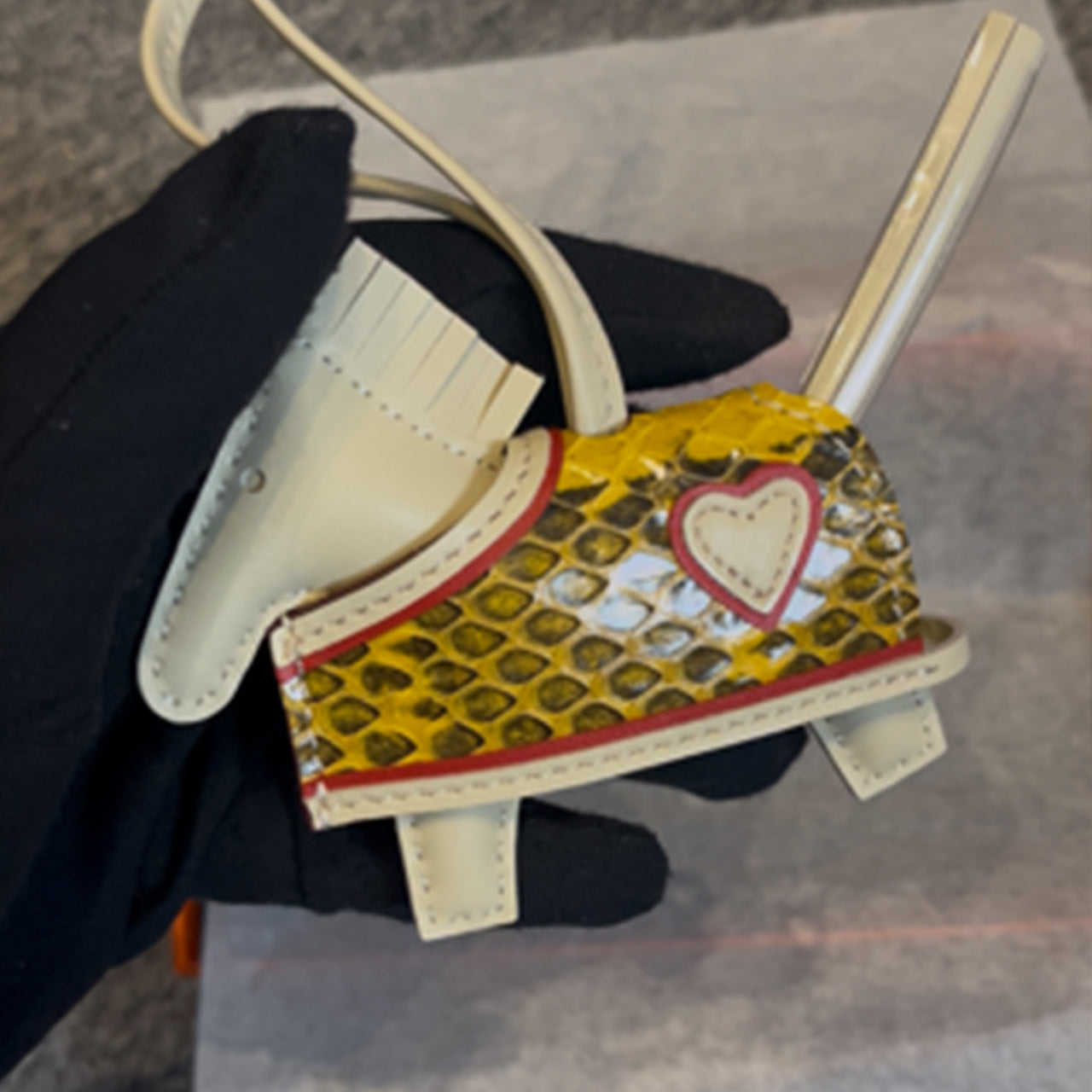 [PZ1072] Luxury handmade genuine crocodile leather genuine snakeskin Horse charm for bag full leather PZ1072