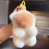 [PD0002] fur doll capybara plush doll bag leather charm PD0012