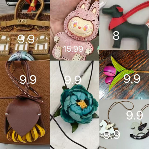 Charms sets premium real leather for fashion bags festival PD0935