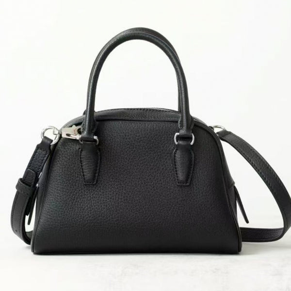 Full leather classy mini handbag with sling in black for women PD0962