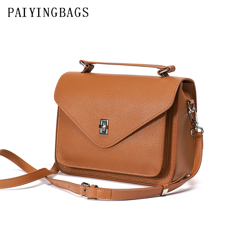 [PD0132]High-quality full-grain leather soft and durable can be worn crossbody or carried by hand messenger bag PD0132