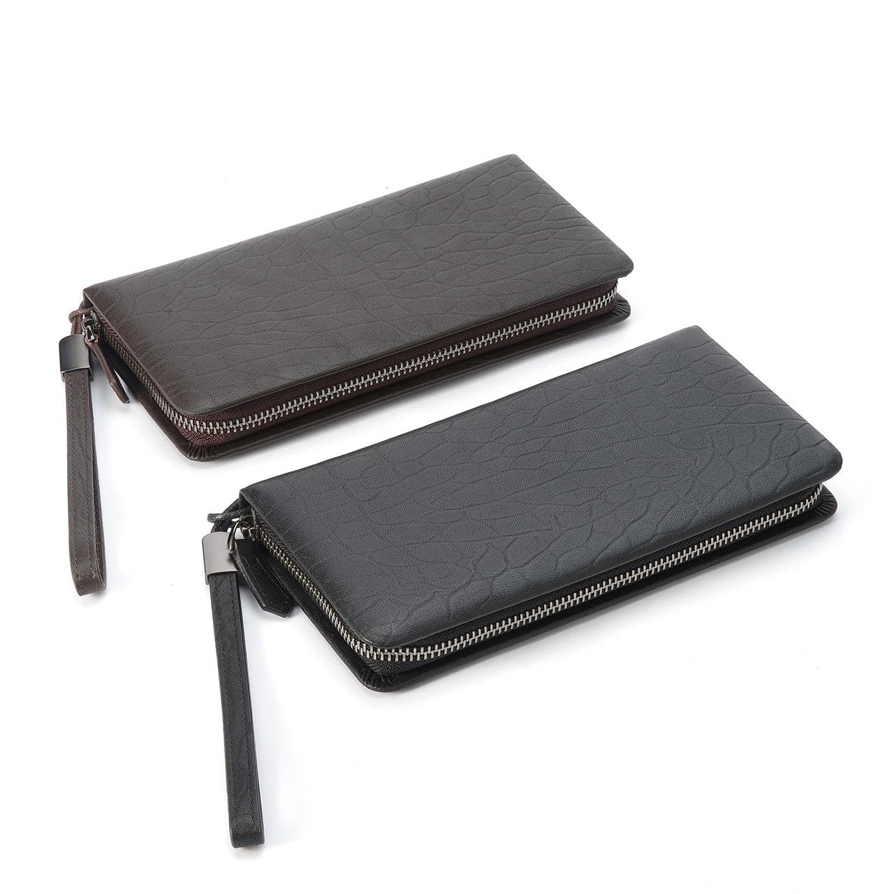 [PD0354]Men's long wallet top grain leather wristlet PD0354