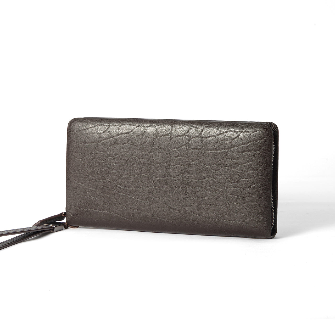 [PD0354]Men's long wallet top grain leather wristlet PD0354